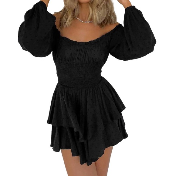 EBTOOLS Dresses & Skirts - Women Tunic Jumpsuit Off The Shoulder Short Dress Siamese Pants Style